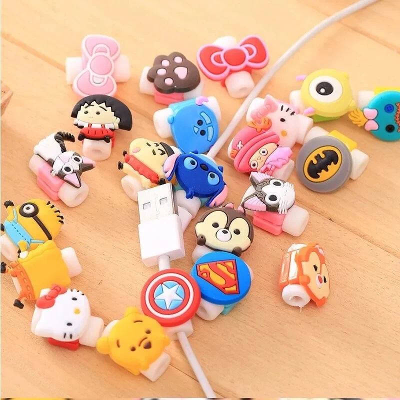 100 sztuk Disney Cartoon telefon ochraniacz kabla USB dla iphone kabel chompers przewód zwierząt ugryzienie ładowarka uchwyt organizator ochrona