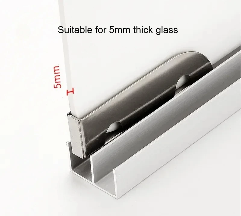 20pcs Stainless Steel Pulley 5mm Glass Sliding Door Wheel Clamp Track Roller Runner for Display Cabinet Counter Repair Part