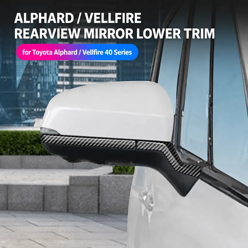 Car Side Mirror Lower Trim Stickers for Toyota Alphard Vellfire 40 Series Right Hand Drive 4pcs ABS Silver or Gloss Black Covers