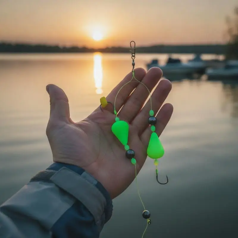 Keine Schwimmanpassung, Anti-Boden-Angelhaken, leuchten im Dunkeln, doppeltes Design, hoher Auftrieb, perfekt für Anfänger-Angler. – Detail 5