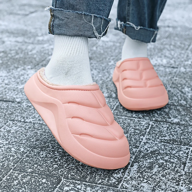 Warm Home Slippers Men Winter Waterprooft Lightweight Shoes Couples Soft and Comfortbale Non-Slip Walking Footwear Men Women