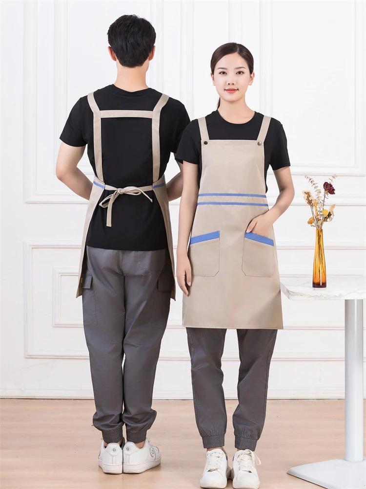 New Waterproof Apron for Kitchen Man Adult Women Cooking Cleaning Home Robes Restaurant Waiter Haircut Nail Salon Light Overalls