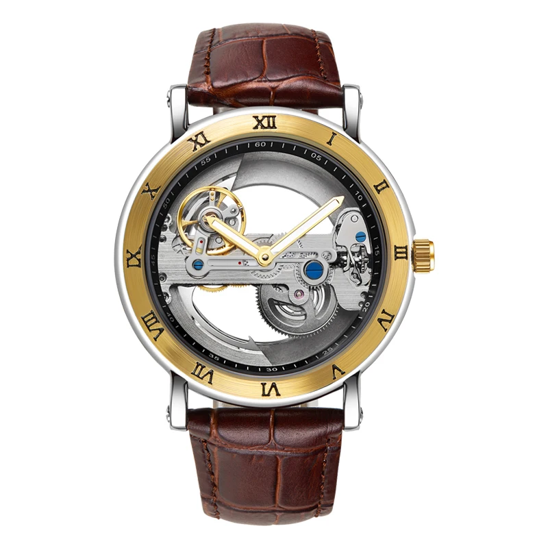 Horloge Heren Automatisch Horloge Luxe Horloge Man Mechanisch Horloge Skeleton Ontwerp Waterdichte Lederen Band Mannelijke Horloge Reloj Hombr