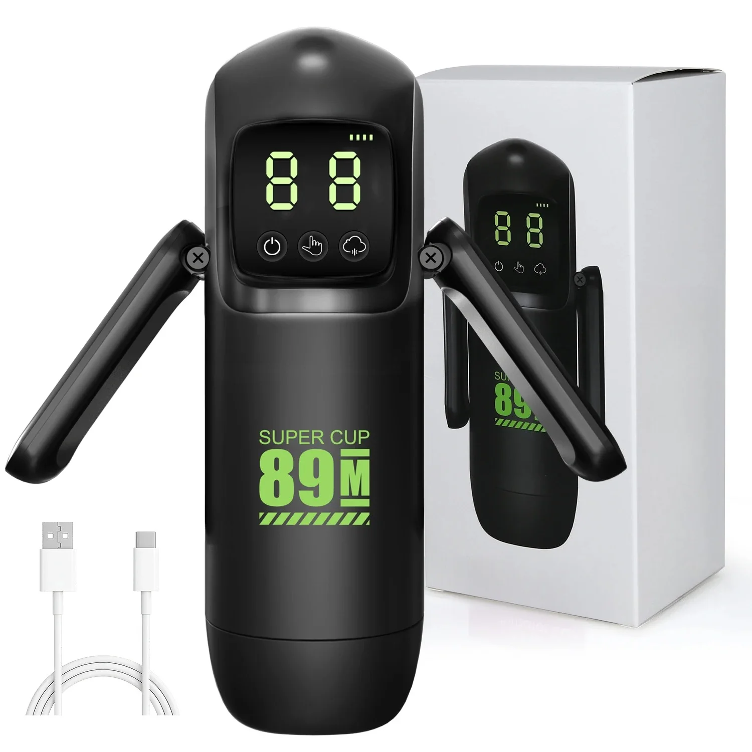 Automatic Vibration Sucking Male Masturbator Blowjob Masturbation with Handle LCD Display Penis Pump Stroker Sex Toy for Men 18+