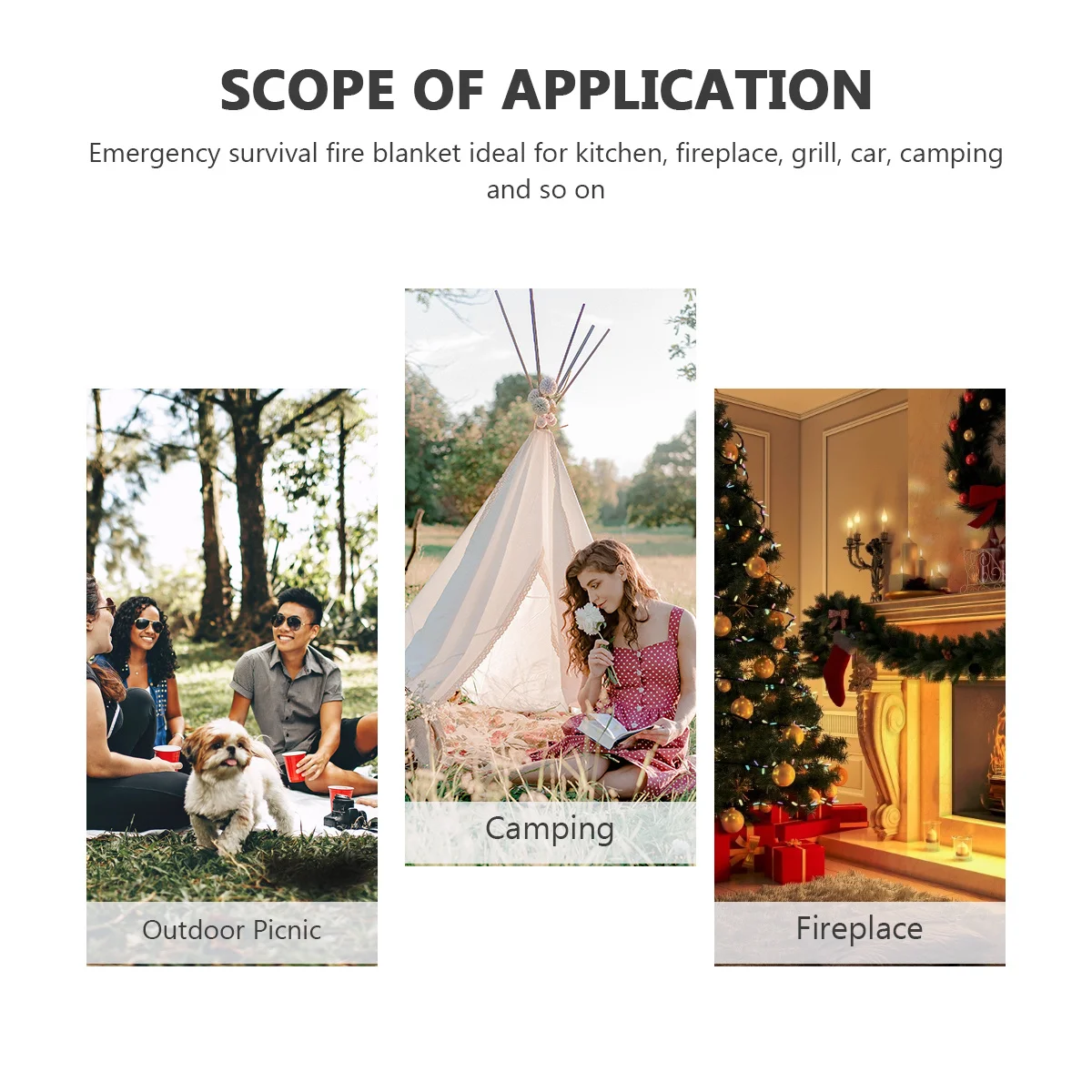 

1Pcs High Temperature Resistant Fire Blanket Flame Retardant Cloth for Home Kitchen Outdoor Emergency Survival Heat Insulation