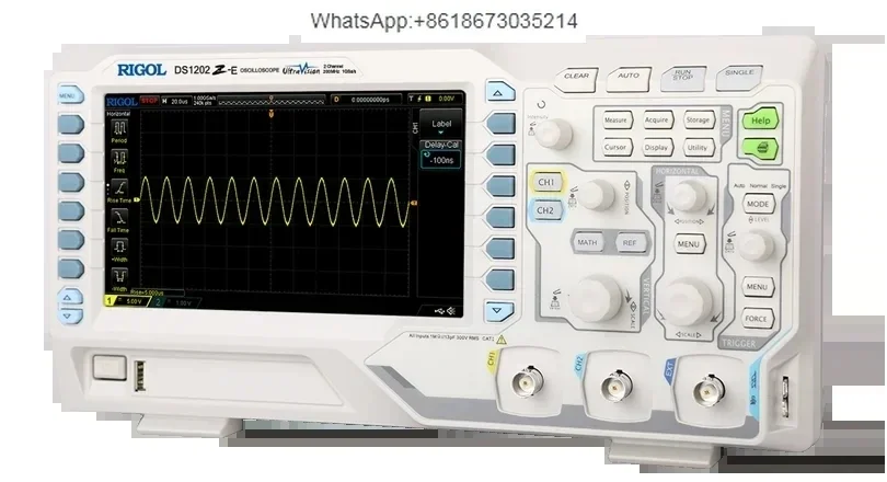 DS1202Z-E, dois canais, osciloscópio digital de 200 MHz