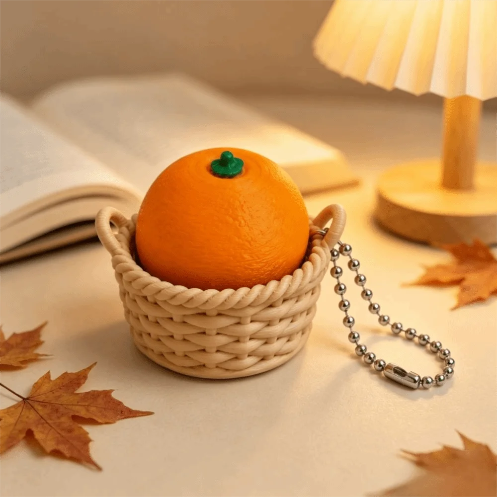 Porte-clés imprimé en 3D en forme de fruits et légumes simulés, anti-stress et mignon