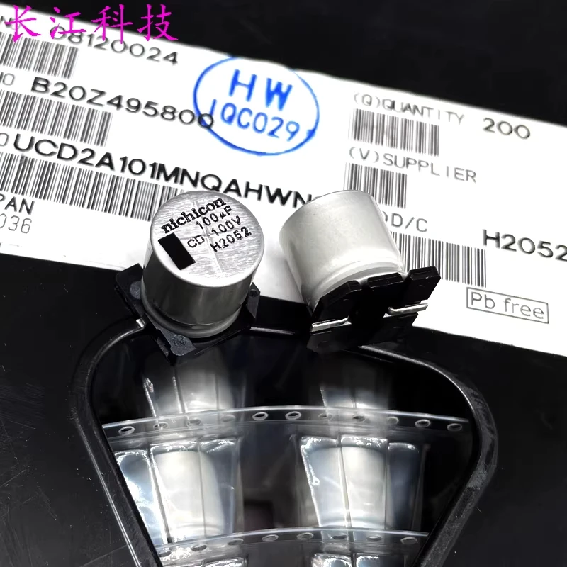 

Nichicon 100v100uf 100v 100uf surface mount electrolytic capacitor UCD2A101M