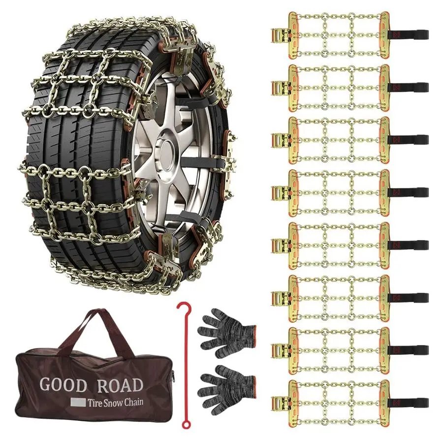 

Snow Chains,8 Pack Tire Chains for Car, Pick Up Trucks and SUV Emergency Anti Slip Tire Chains Fit for Tire