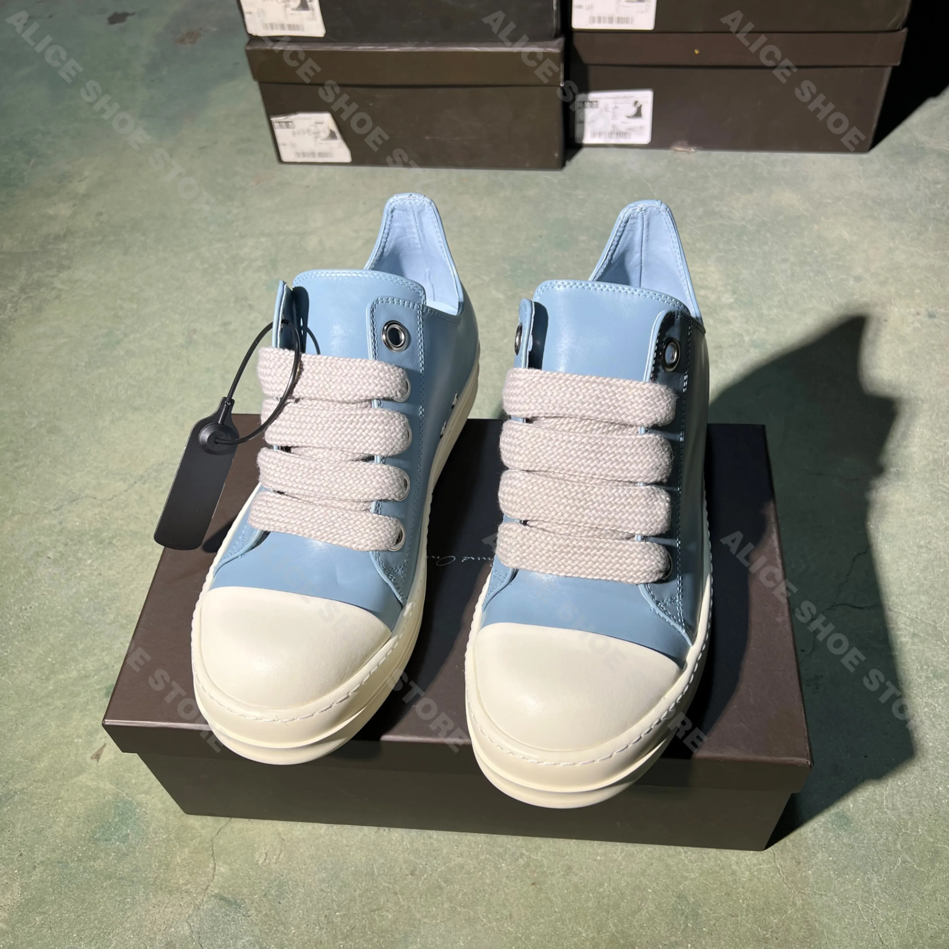 Royal Men Shoe Casual Leather Low Top Women Sneaker Fashion Blue Luxury Designer Trainer Jumbo Lace Up Footwear Street Flat Shoe