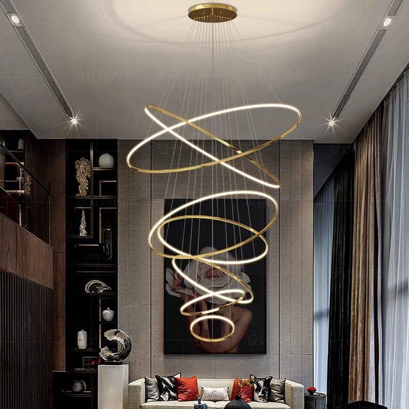 Nordic home decoration, stair chandelier, living room and dining room Pendant lights, ceiling light, indoor lighting