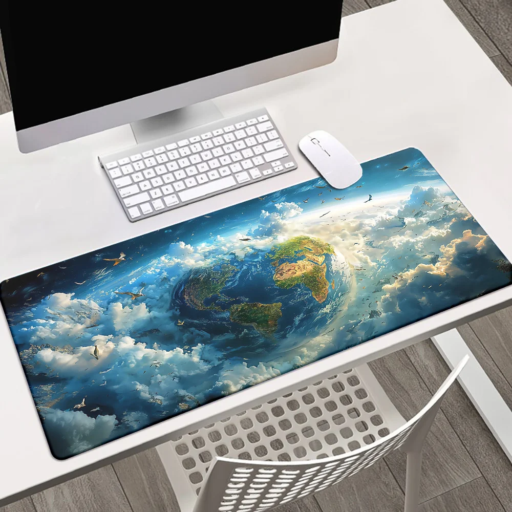 

Clouds and Earth Design Mouse Pad Large Rubber Anti-slip PC Desk Accessories Mousepad for Office & Gamer Keyboard Mats Decor Mat