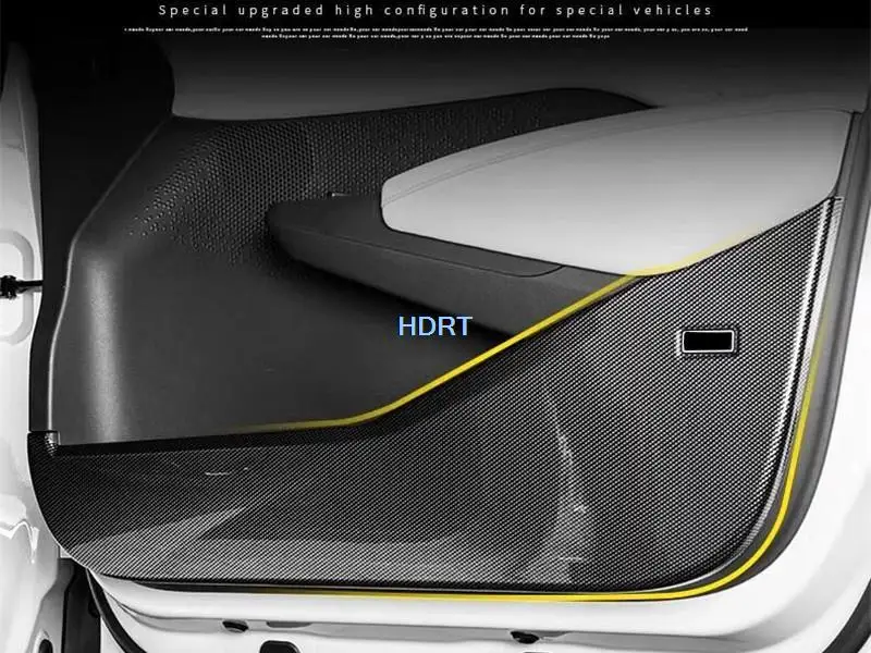 Car Styling Carbon Fibre Door Anti Kick Pad Gate Plate Cover Protector Decoration Sticker For Geely Zeekr X 2023 + Accessories