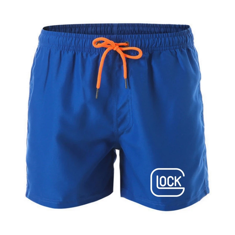 Pantalones cortos de playa con logotipo de Glock, Shorts informales de malla transpirable, secado rápido, holgados, Fitness