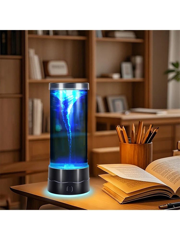 1 szt. Lampka nocna LED Tornado, USB, wielokolorowa, zmieniająca kolory, lampka atmosferyczna, odpowiednia do salonu, sypialni, dekoracji biurka, na prezenty świąteczne — 2