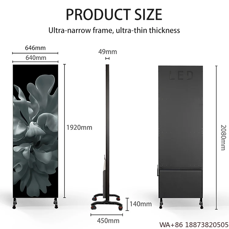 LED الاتجاه الجديد حامل أرضية داخلي شاشة عرض ملصق فيديو P1.86 P2