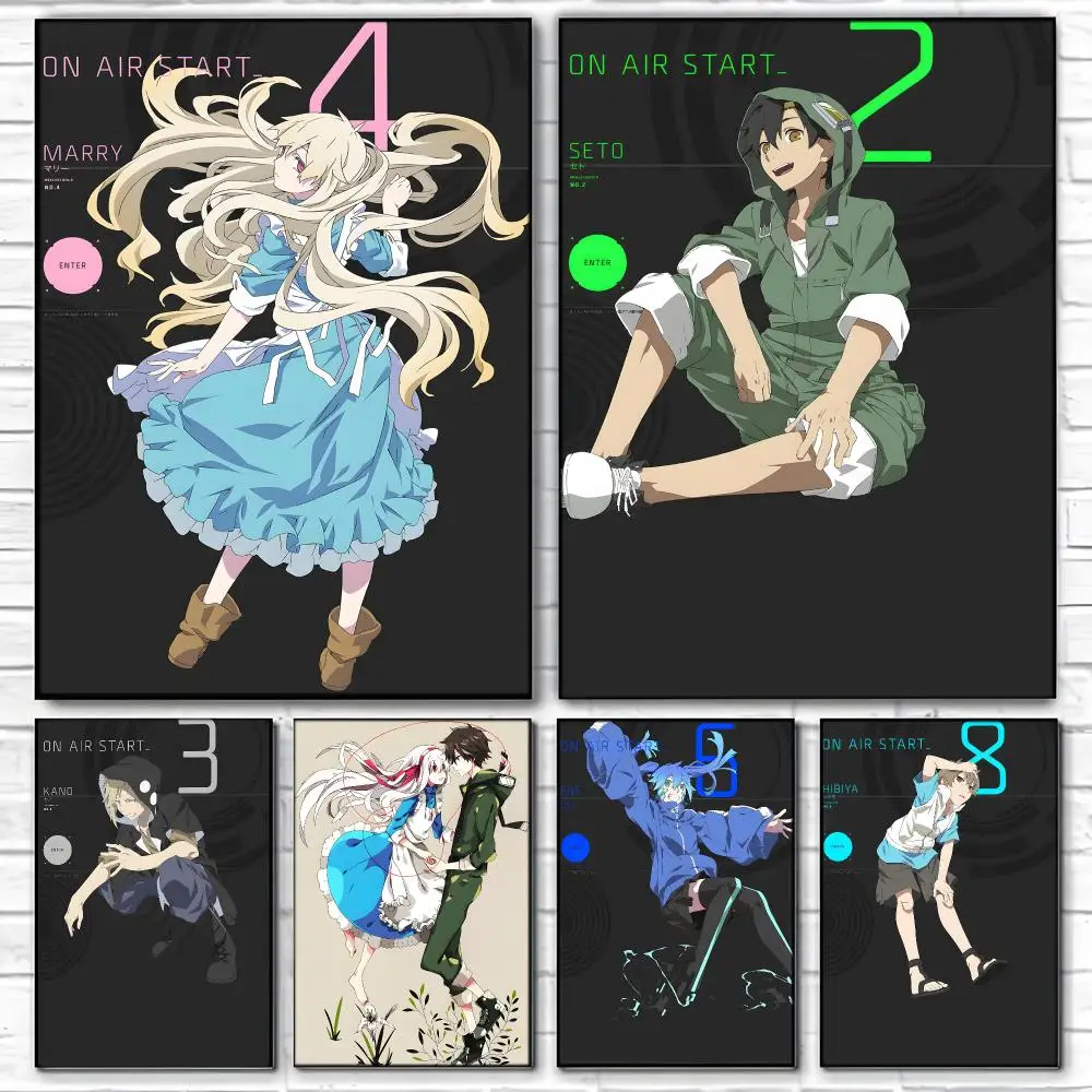 Japanese Anime M-MekakuCity Actors Poster  Self-adhesive Art Waterproof Paper Sticker Coffee House Bar Room Wall Decor