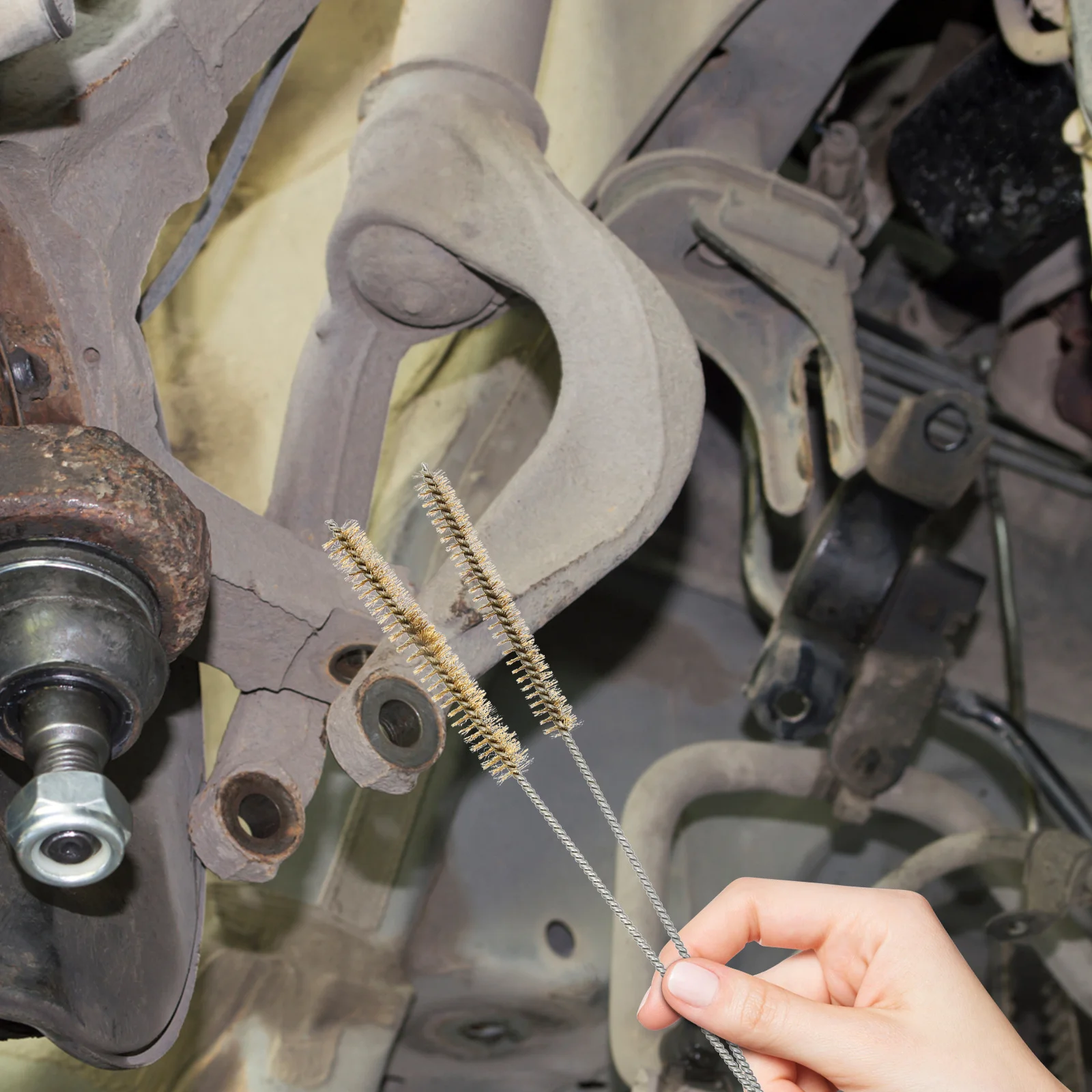 

10Pcs Wire Bore Brush Stainless Steel Tube Cleaner Set Rust Removal Wire Cleaning Tools for Bearings Cylinders Ports