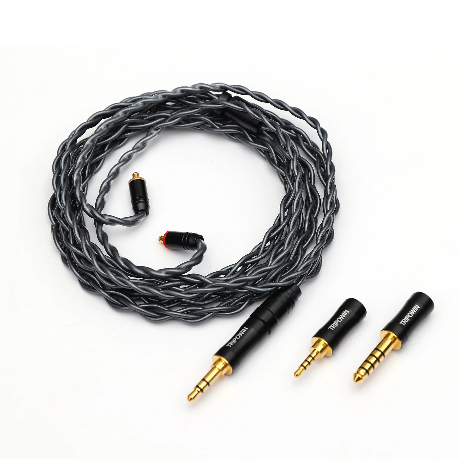 Tripowin Noire Earphone Cable 4Core 24AWG OCC Upgraded HiFi Audio Detachable 3-in-1 2.5mm/3.5mm/4.4mm Plug for Audiophile IEMs