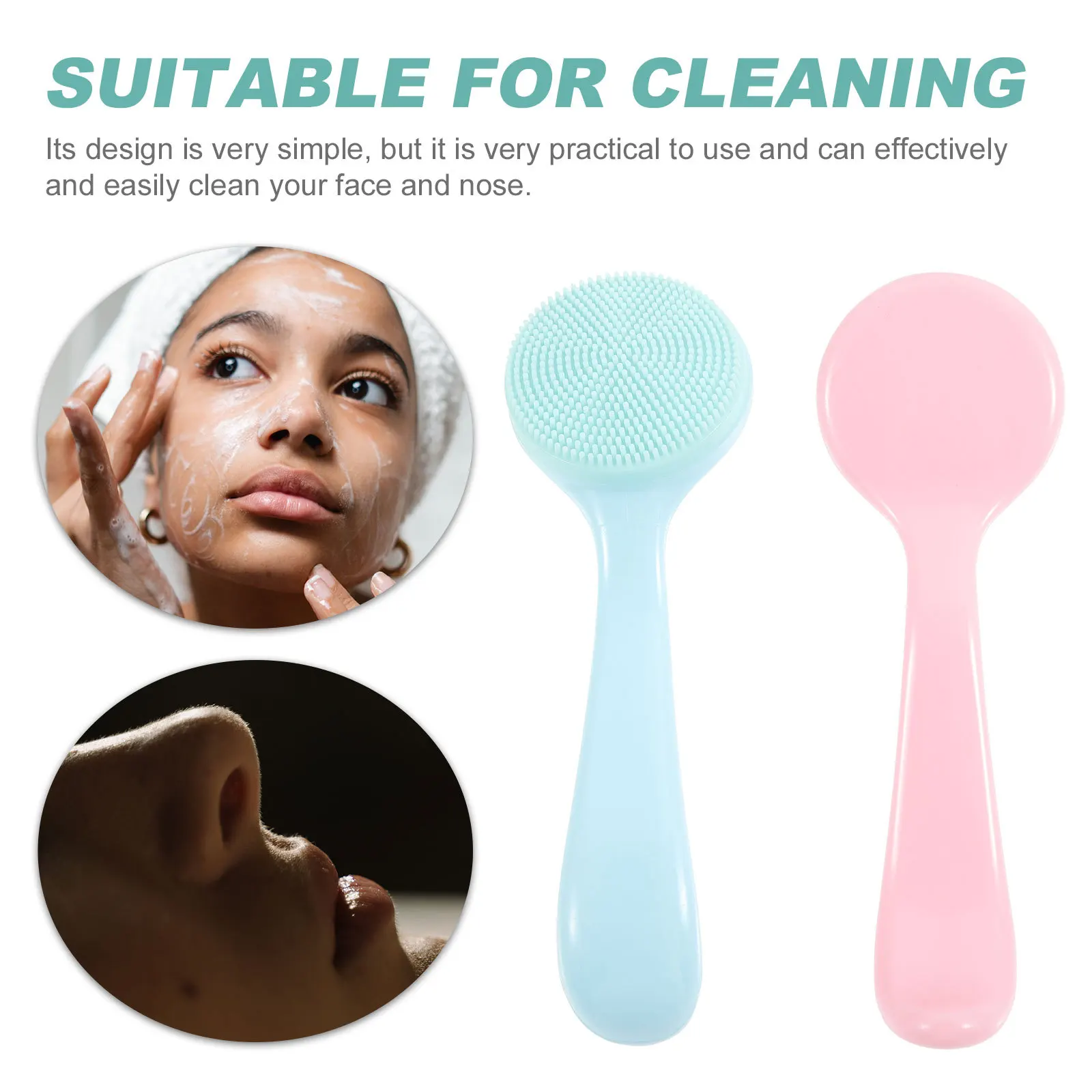 2 قطعة صديقة للبيئة سيليكون فرشاة تنظيف الوجه غير مزعجة أداة العناية بالبشرة غسل الوجه الفعال الغسيل للنساء الرجال
