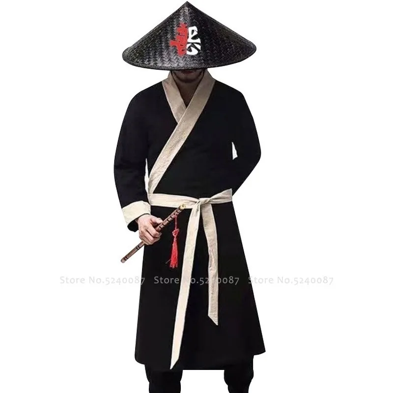 CosplayTraditional Chinese Style Kung Fu Bamboo Weave Hat Shaolin Japanese Samurai Cosplay Oriental Headwear Prop Shade Straw Ca