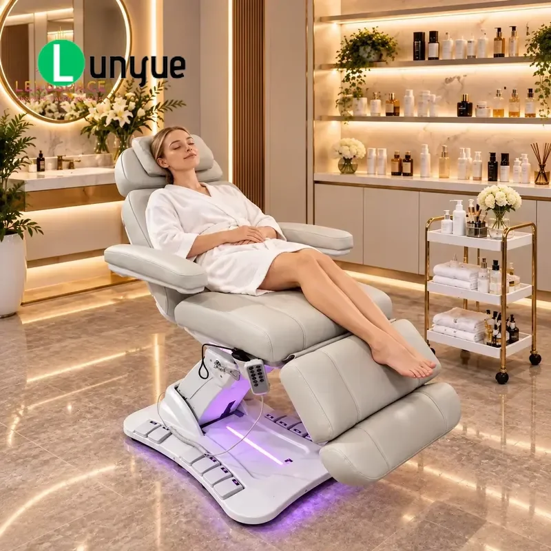 4 Motor Electric Beauty Bed Facial Treatment Spa Furniture Adjustable Massage Table For Clinic Hospital Custom Logo