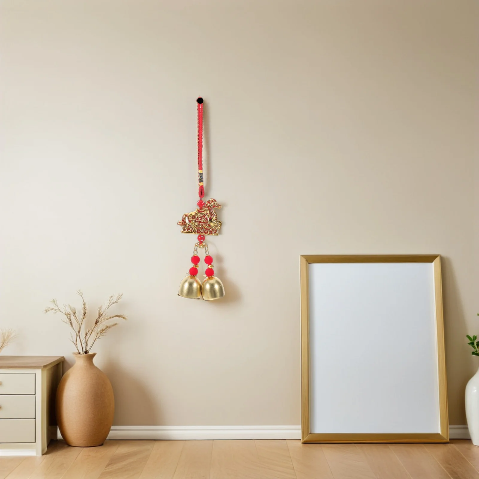 

2Pcs Chinese New Year Horse Hanging Decorations 2026 Year of The Horse Wind Chime Spring Festival Pendant Feng Shui Lucky Charm