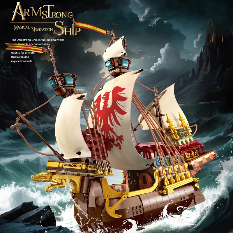 

New Sailboat Building Blocks Model MOC Sets War Ship Kit Creative Bricks Assembly Toys for Kids Adult Birthday Gifts 1998pcs