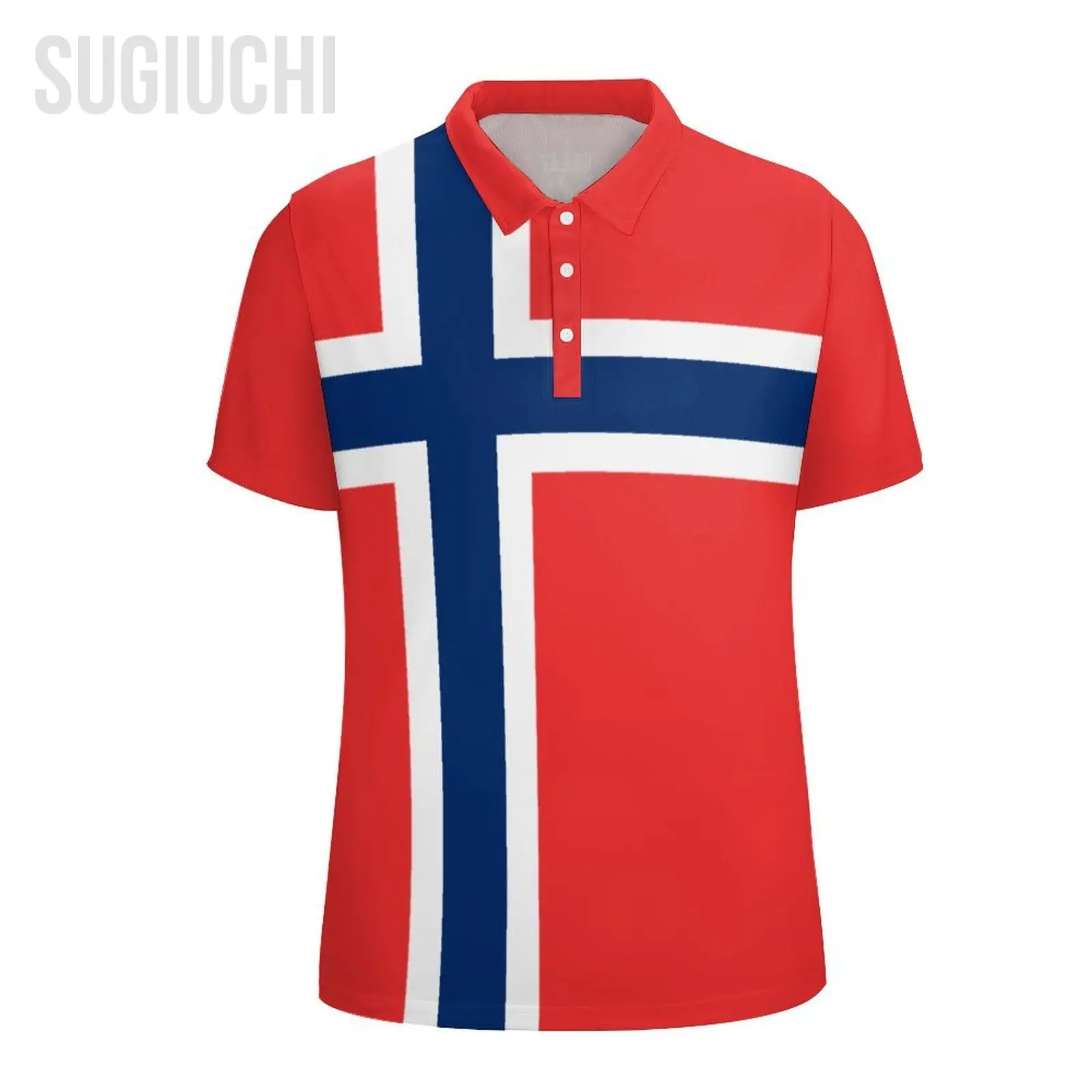Unisex Polo Shirt Norway Flag 3D Print Man Polo Fashion Clothing Tracksuits Short Sleeves