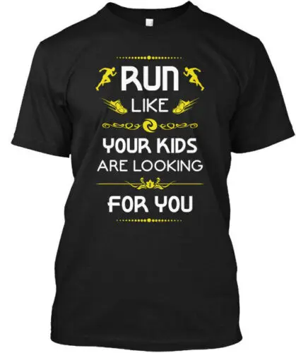 

Funny Running S Run Like Your Kids Are T-Shirt Made in the USA Size S to 5XL