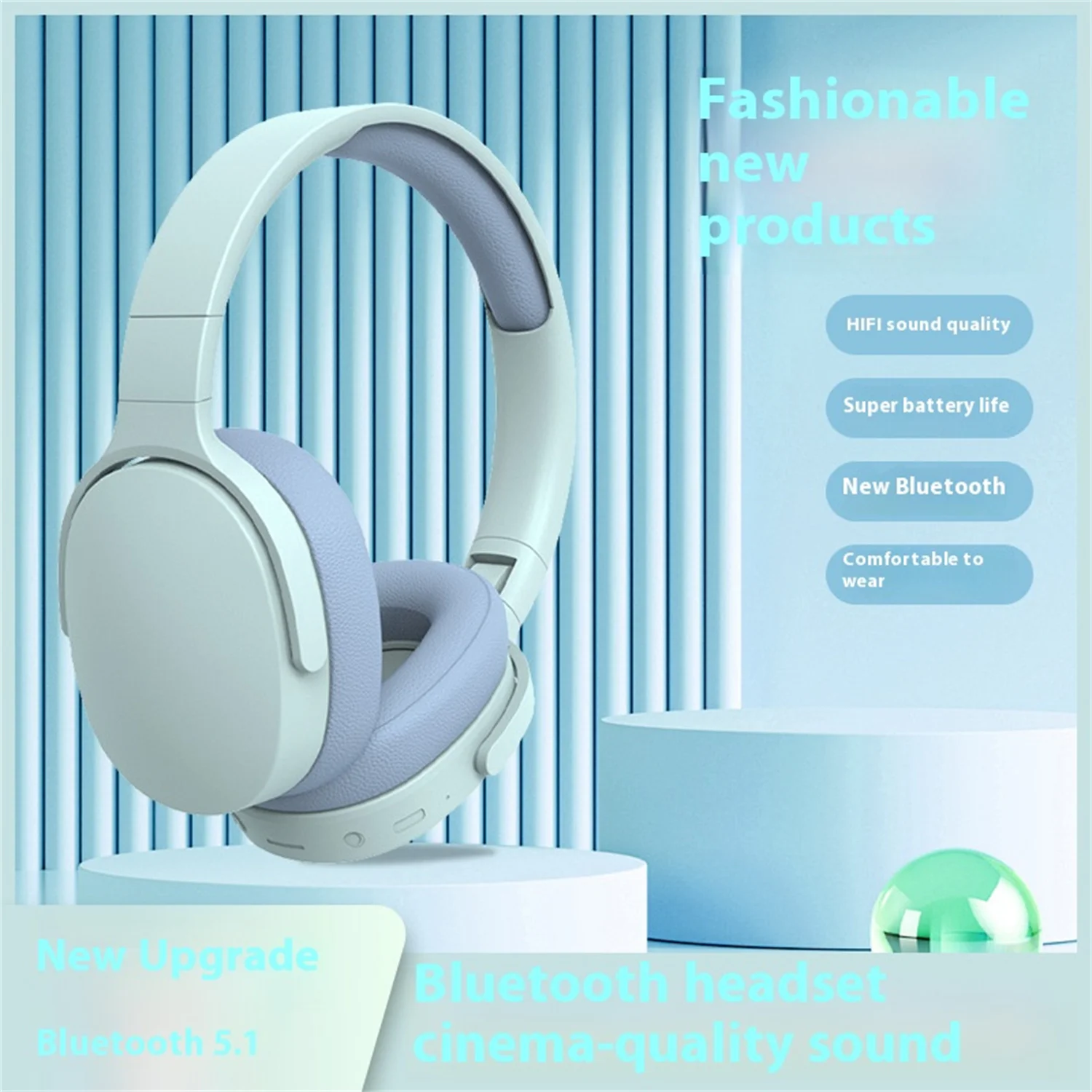 

P2961 Bluetooth Wireless Headset | Over-Ear | Subwoofer Sound | Long Battery Life | Enclosed