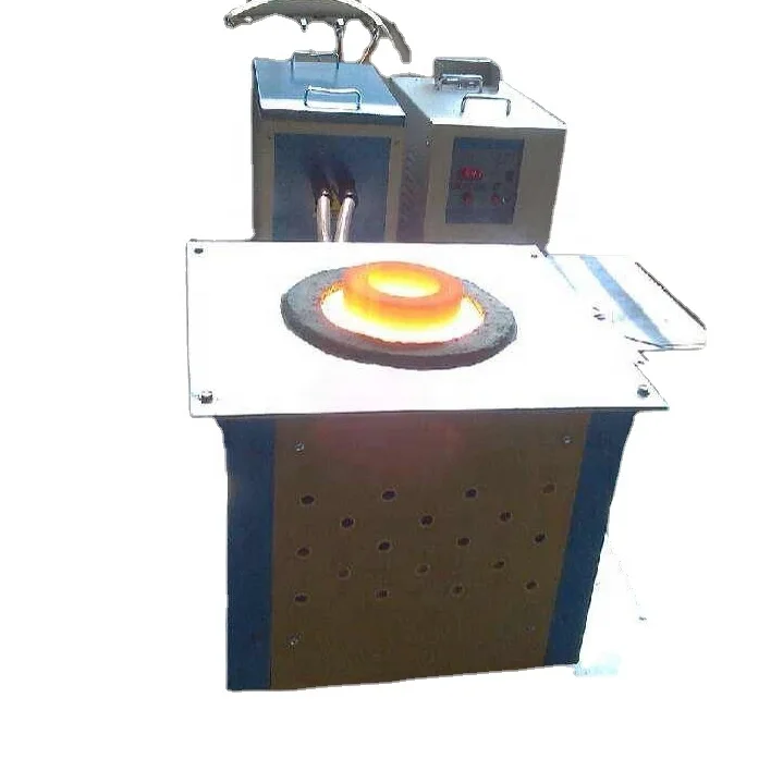 25 kilowatts 5 KG petit four de fusion en acier de fréquence moyenne pour fondre l'acier, le fer, l'aluminium et le cuivre