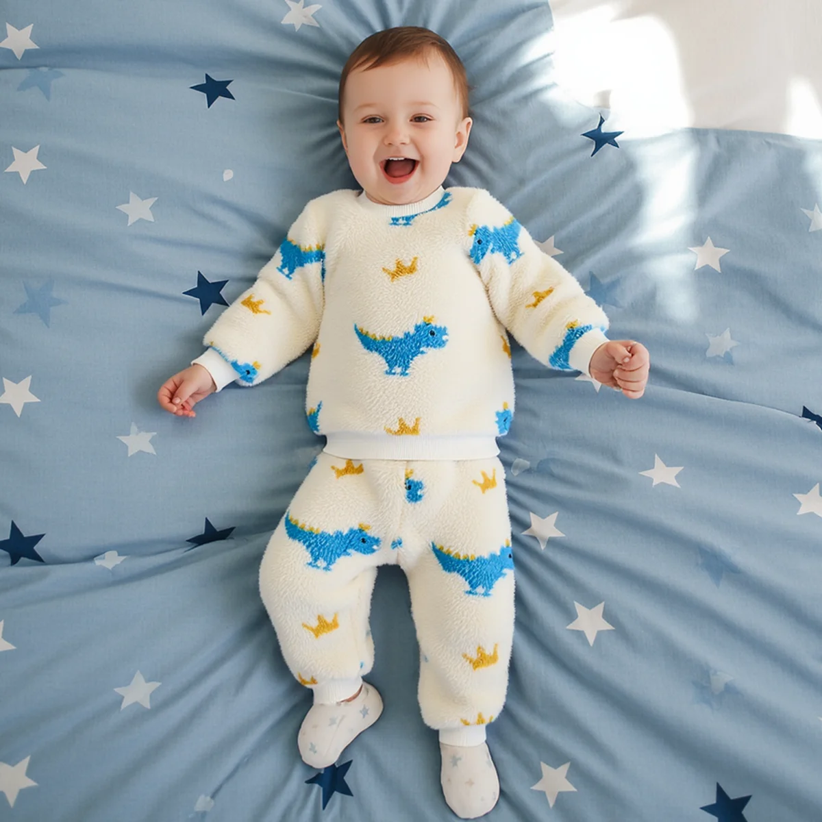 Warme Winter-Langarm-Baby-Tops + lange Hosen, Outfits für kleine Kinder, Kleidung, 2-teilig