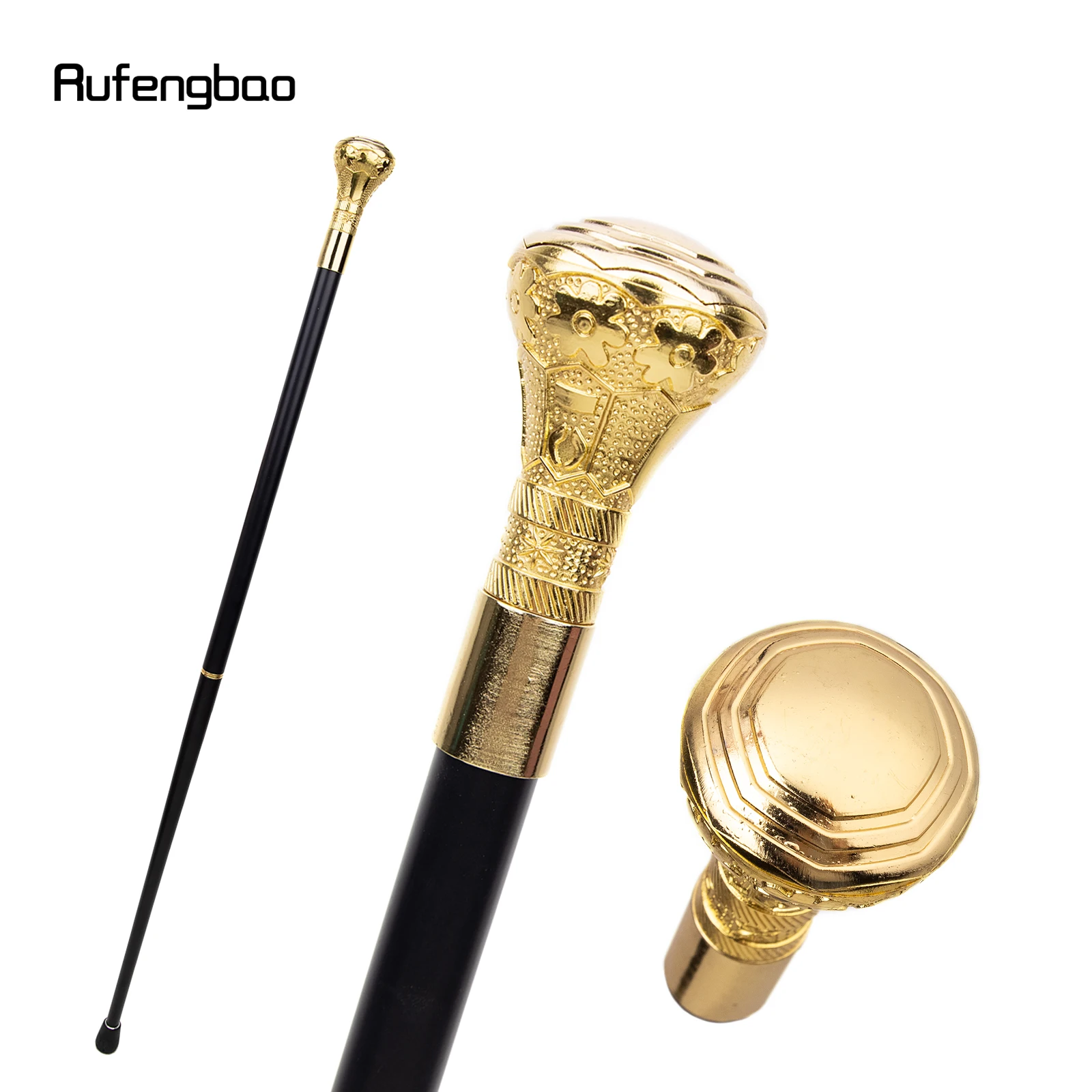 

Golden Luxury Octagon Handle Fashion Walking Stick for Party Decorative Walking Cane Elegant Crosier Knob Walking Stick 93cm