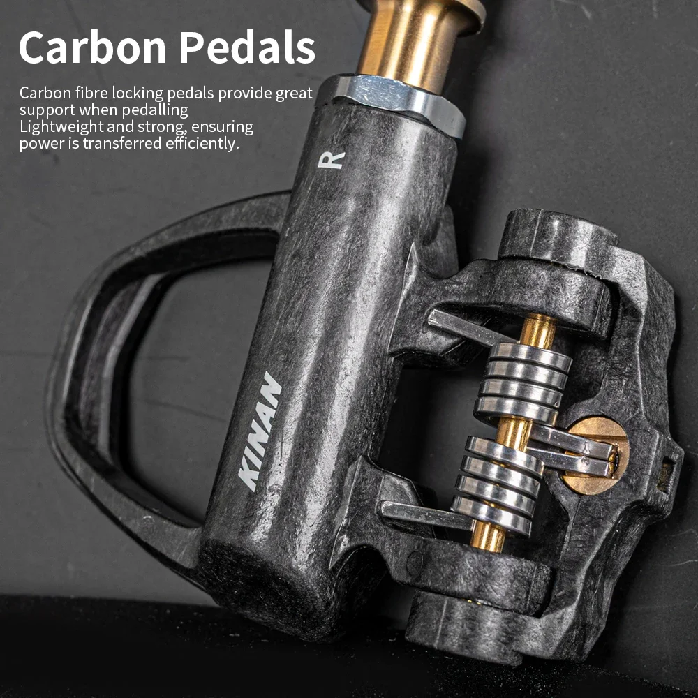Road Bike Carbon Lock Pedals SPD S-L Locking Pedal Ultra-light Titanium Shaft Needle Roller Bearings Pedal for SPD Cycling Parts
