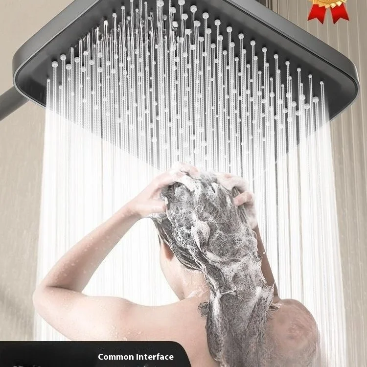 

High-Pressure Single Rainfall Shower Head Set | Large Overhead Spray | Boosted Water Flow for Home Bathing