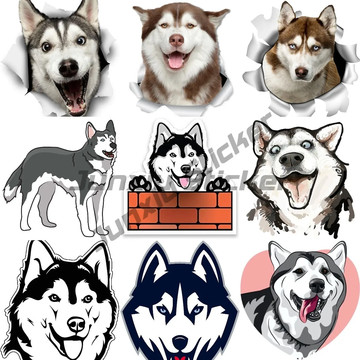 

Husky DOG Car Sticker Cross Country Vehicle Motorcycle Auto Parts Personalized Decoration Refrigerator Bicycle Helmet Car Decal