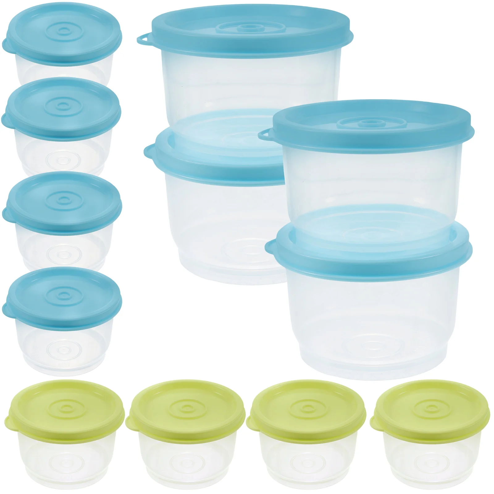 Small Round Container Plastic with Lid Food Fridge Storage Containers Refrigerator Lids