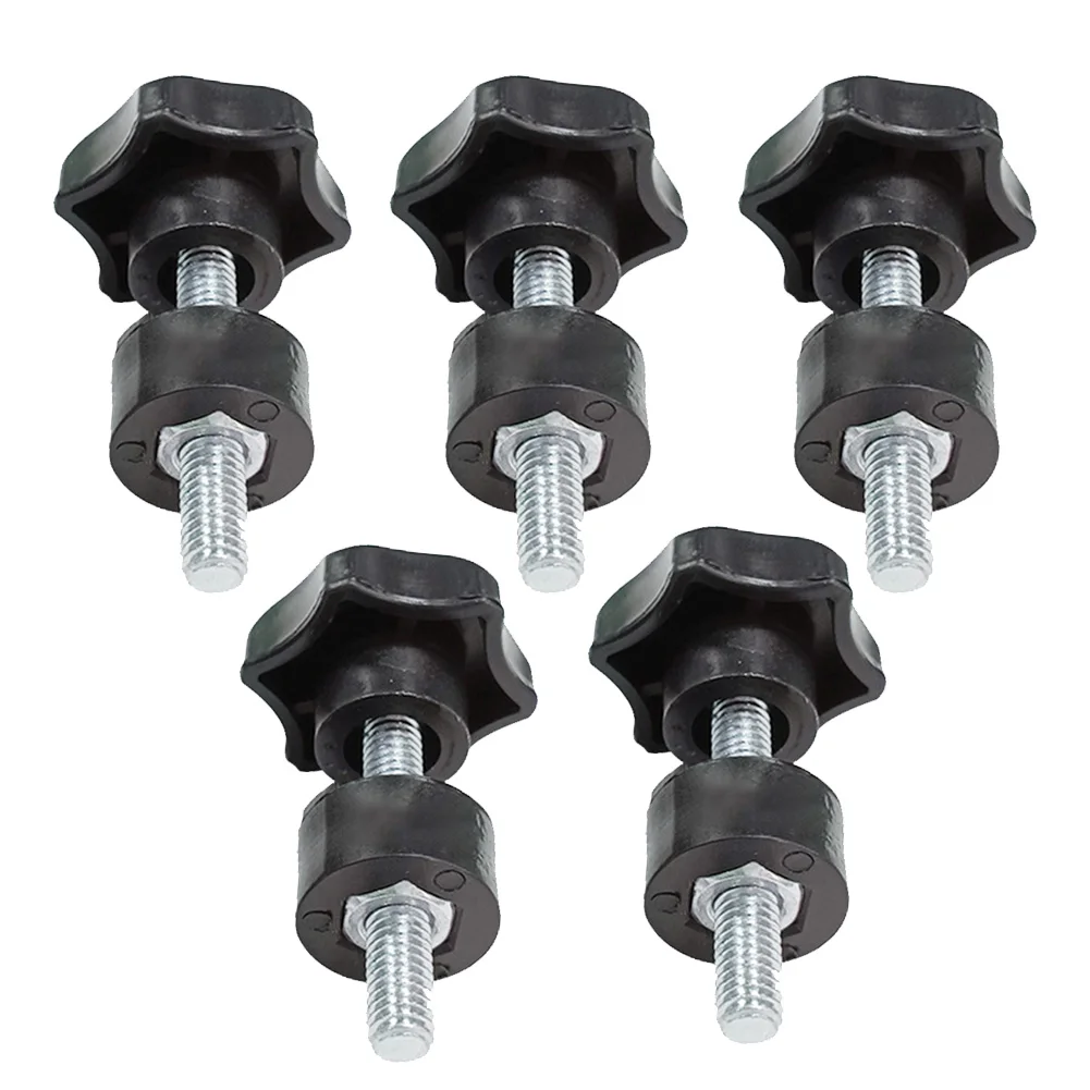 5pcs Star Shape Thread Clamping Handle Bolt Bakelite Hand Knob Tighten Screw M6 Hardware Fasteners Industry Equipment