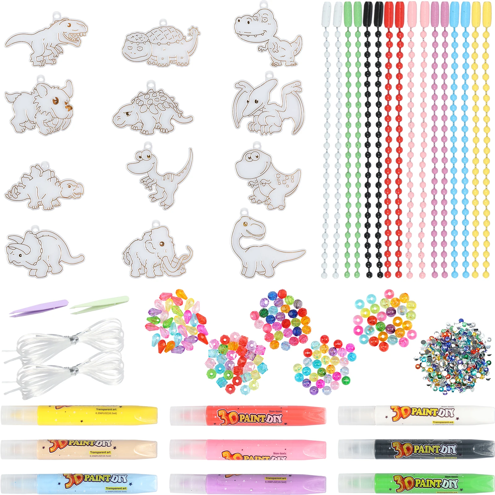Window Paint Art Kit Window Art Suncatchers Kit Creative DIY Cartoon Graffiti Window Clings Art Kit with Accessories for Kid