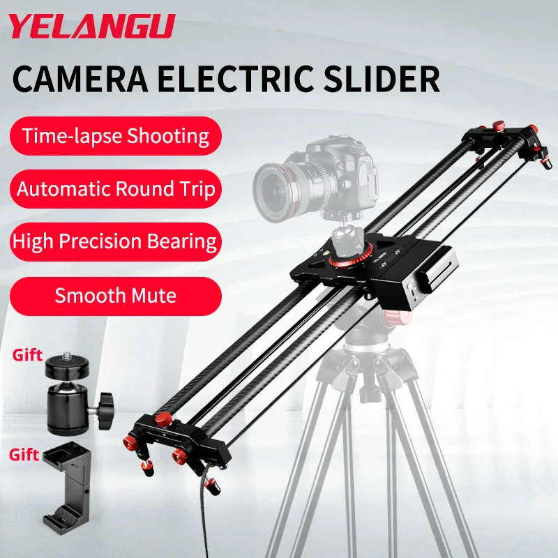 Professional Electric Camera Slider for DSLR Camera Motorized Video Carbon Fiber Track Rail with Mute Wireless Remote Control