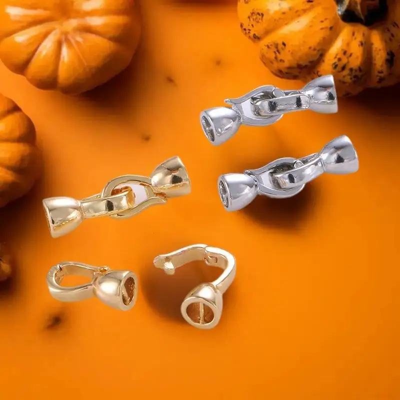 

[YU]2pcs DIY Jewelry Making 18K Gold Plated Pearl Necklace Connector Fastener Handmade Necklace Bracelet Accessories Supplies