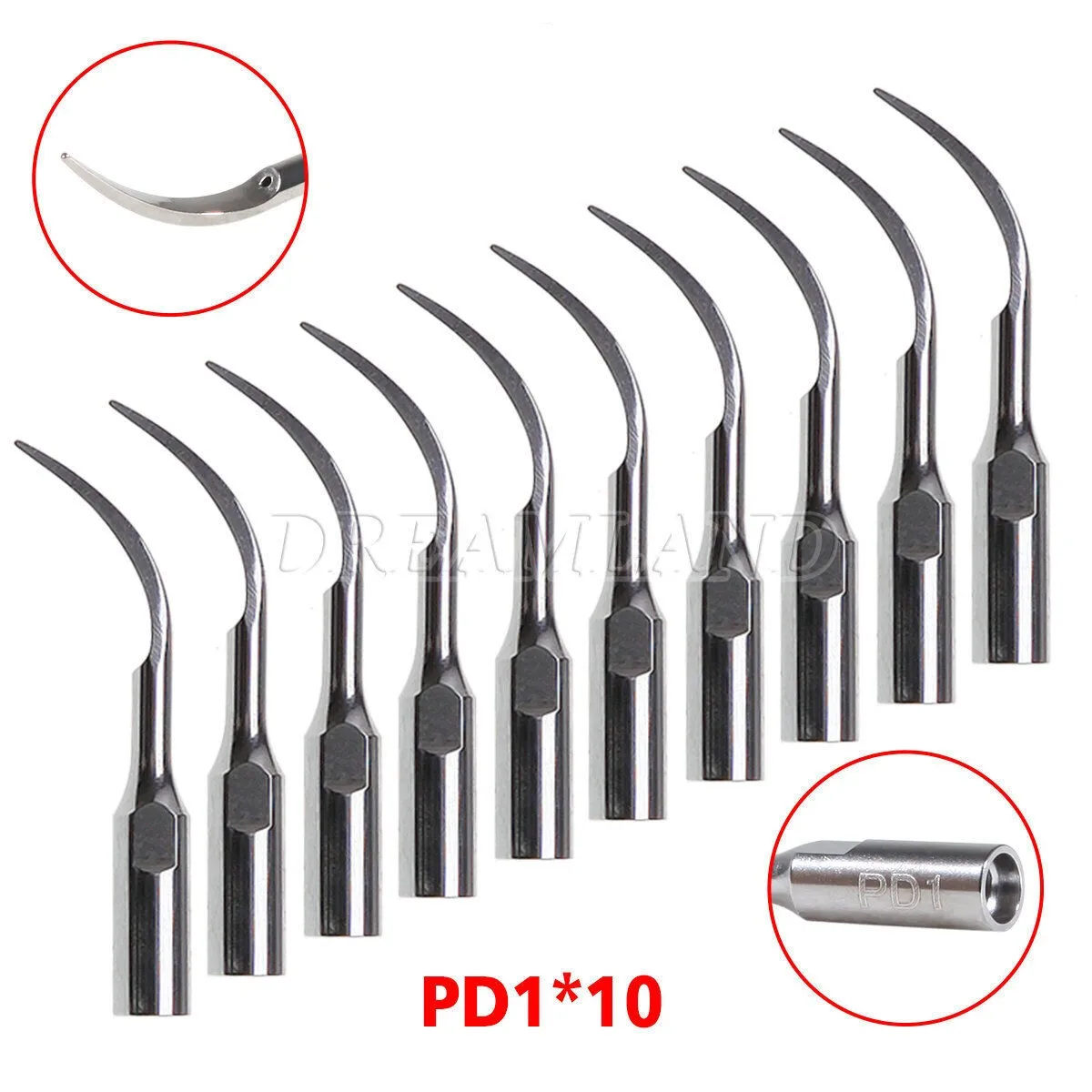 

10PCS Dental Ultrasonic Piezo Scaler Insert Tips Fit DTE SATELEC Handpiece PD1