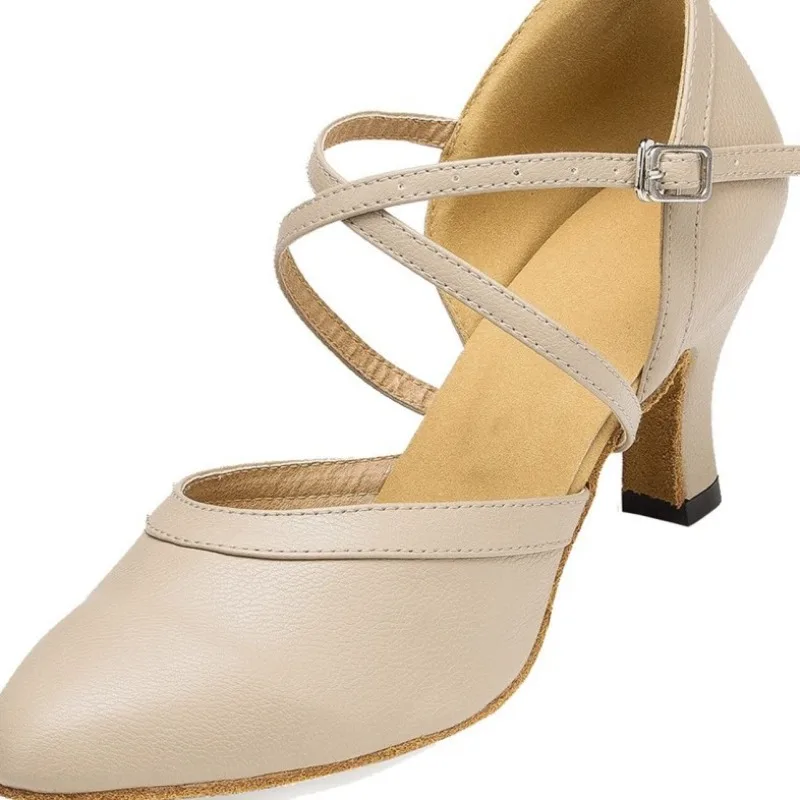 Latin Dance Shoes Women Ballroom Modern Heels Practice Competition Soft Sole Professional Dancing Shoes view 6