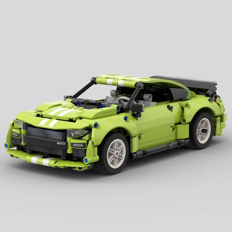 Speed Racing Car Model MOC Building Bricks Mustang GT500 Hypercar Modular Technology Children Holiday Gifts Assemble Toys Suit