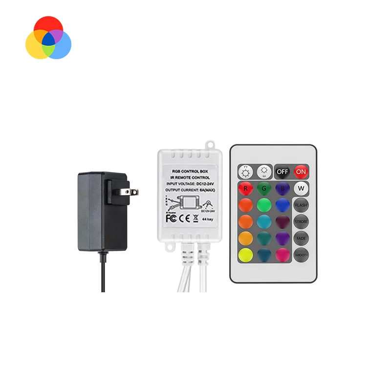 RGB LED Strip Controller With Power adapter 12V/24V 2A/3A/4A/5A EU US UK AU Power Adapter with RGB 4PIN Contorller