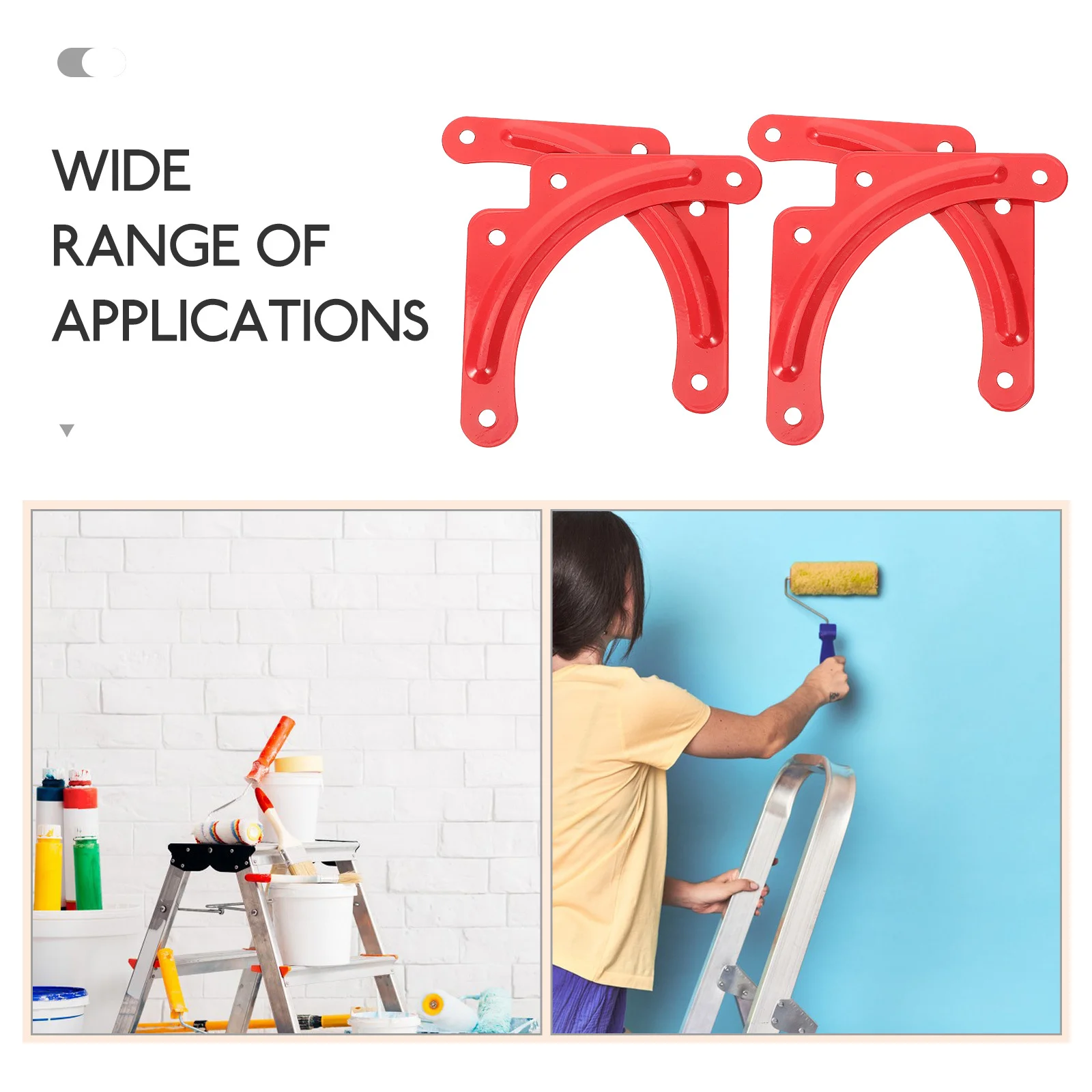 10 قطعة سبائك الألومنيوم سميكة سلم تعزيز لوحة الأحمر درجة سلم قوس الزاوية الثقيلة تحديد ورقة الدعم