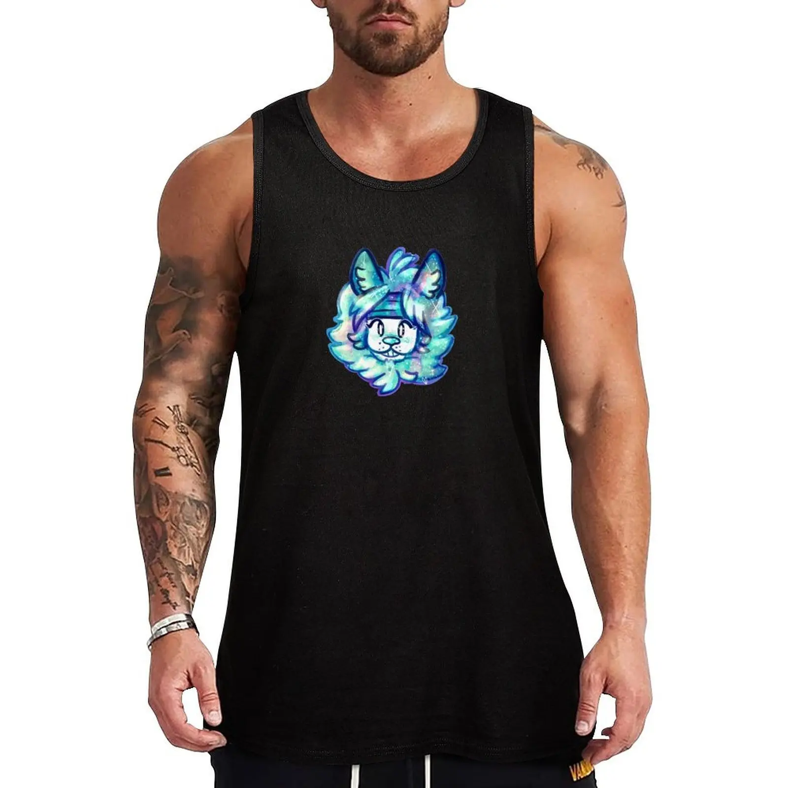 

Commander Meouch Tank Top mens designer clothes cute tops summer Men's tops anime