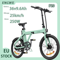 ENGWE P20 Electric Bike 250W Motor 36v9.6AH Lithium Battery E-Bike 20 Inch Tire Adult Hydraulic Disc Brakes Electric Bicycle