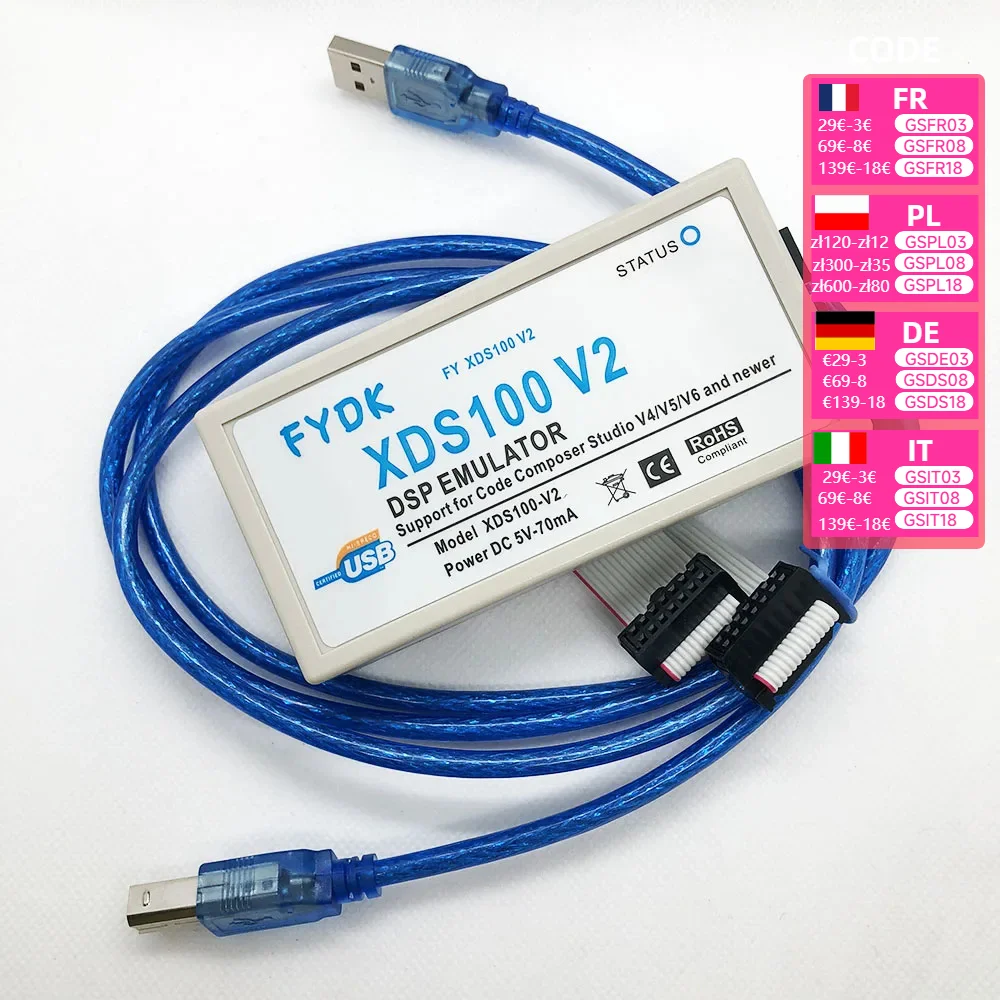 DSP Emulator XDS100 XDS100V2 JTAG debugger For TI ARM9 Cortex A8 TMS320